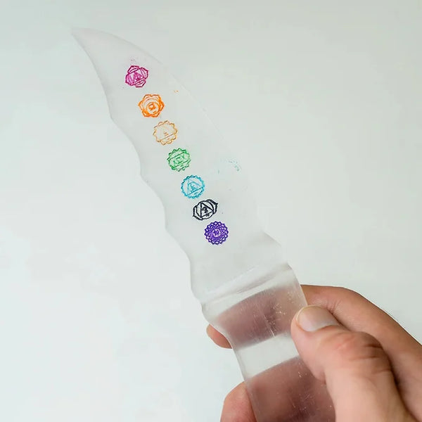 Seven chakra Cord Cutting Selenite Knife