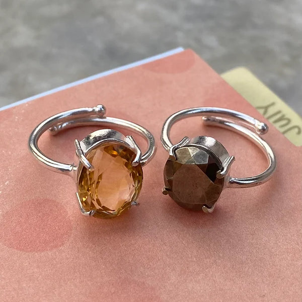 Combo - Citrine and Pyrite Ring