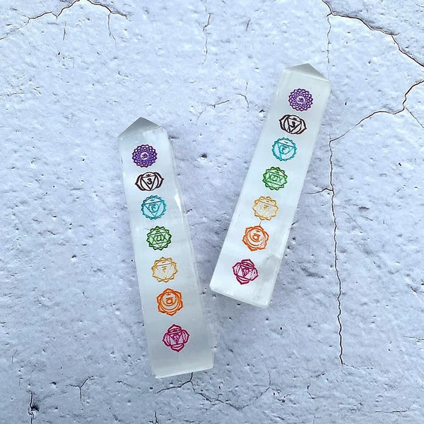 Seven Chakra Selenite Tower